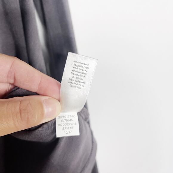 Athleta XSmall XS Gray Essence Twist Back Long Sleeve Top Crew Neck Lyocell Tee - Picture 9 of 10